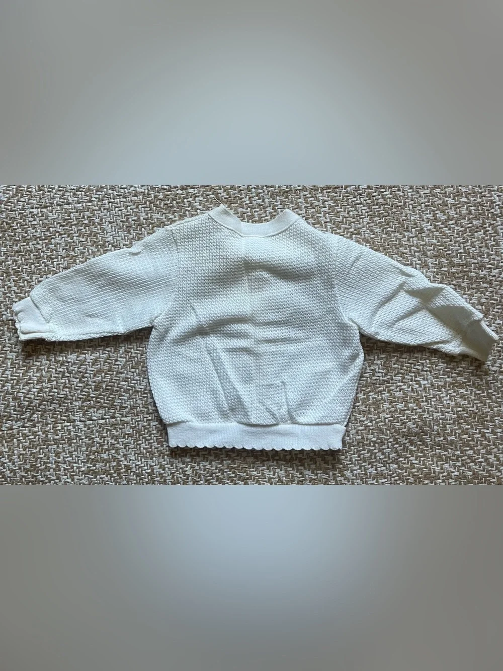 Vintage Baby Dior White Knit Cardigan Sweater Embroidered Logo Tie